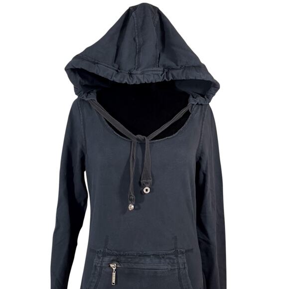 Mossimo Supply Co. (Target) Distressed Pullover Hoodie Small Black 100% Cotton - Picture 3 of 14